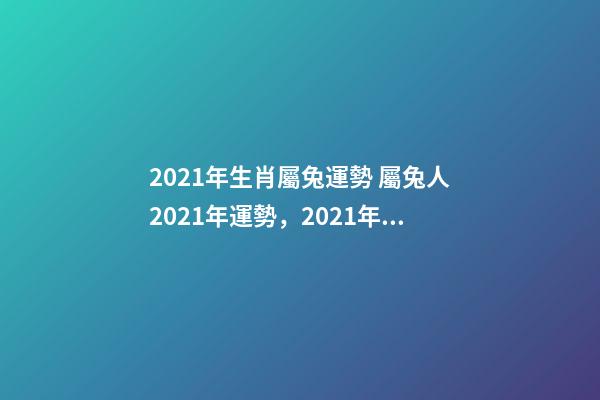 2021年生肖屬兔運勢 屬兔人2021年運勢，2021年生肖兔運勢解析-第1張-觀點-玄機派